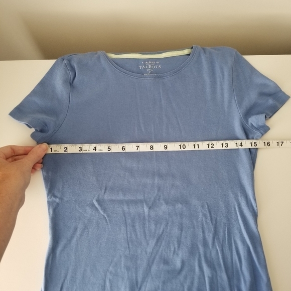 The Talbots Tee 2 Piece Bundle Coral & Blue Petite - Picture 3 of 9